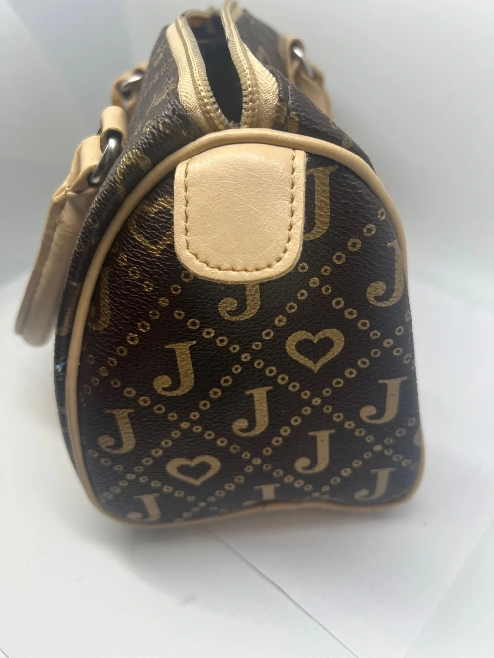 Justice Brown Satchel with Tan Handles and Multicolor Accents